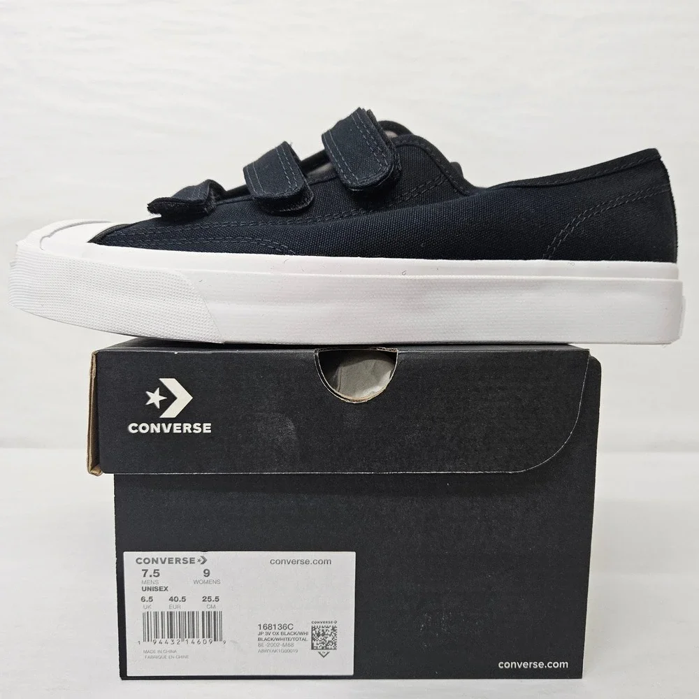 Converse Jack Purcell 3V OX Sneakers 168136C Black Total Orange Women's‎ Size 9